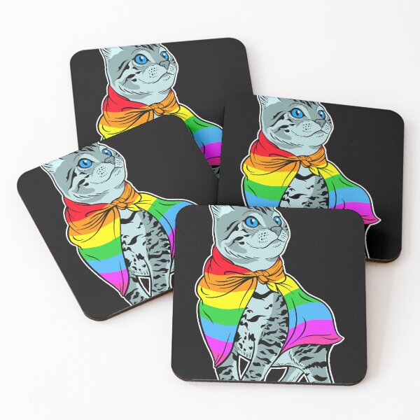 Artikelvorschau, Regenbogen-Stolz-Miezekatze-klassisches T-Shirt entworfen und verkauft von TiffanyCar.