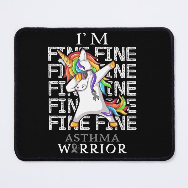 Item preview, Unicorn Asthma Warrior I'm Fine Asthma Awareness designed and sold by Hatjar.