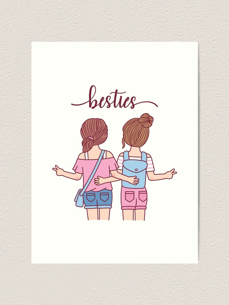 Cute Best Friend Drawings For Girls - Best Friends Forever Quotes - Free  Transparent PNG Clipart Images Download