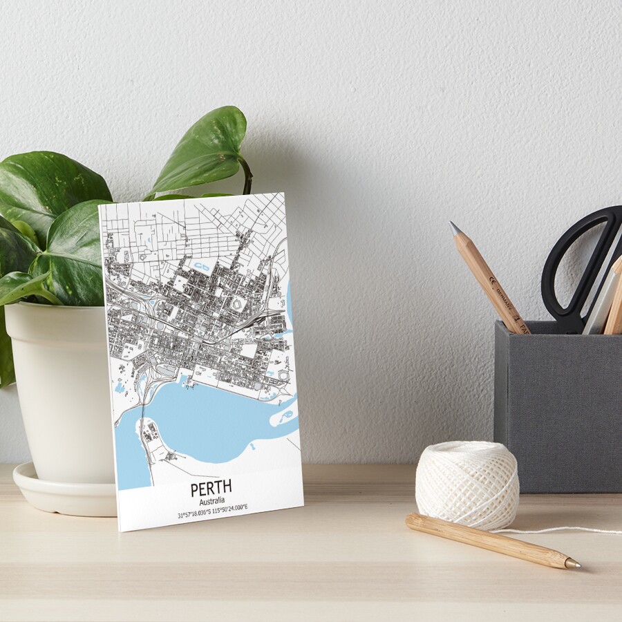 "Perth Capital City Western Australia Map, Australian Minimalist Home