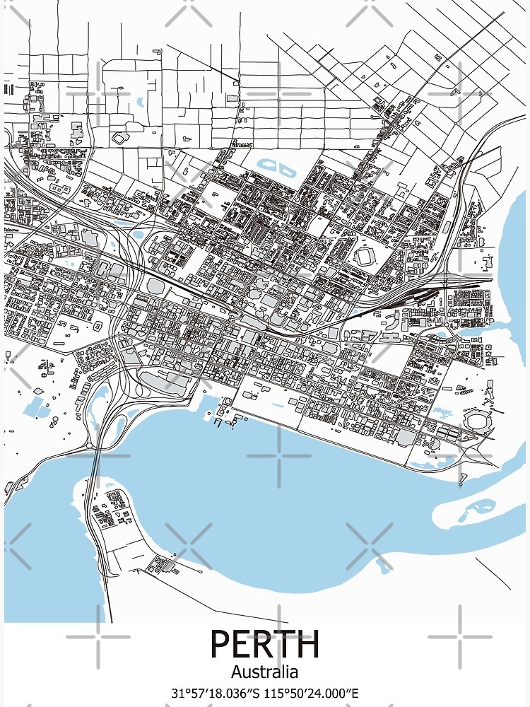 "Perth Capital City Western Australia Map, Australian Minimalist Home