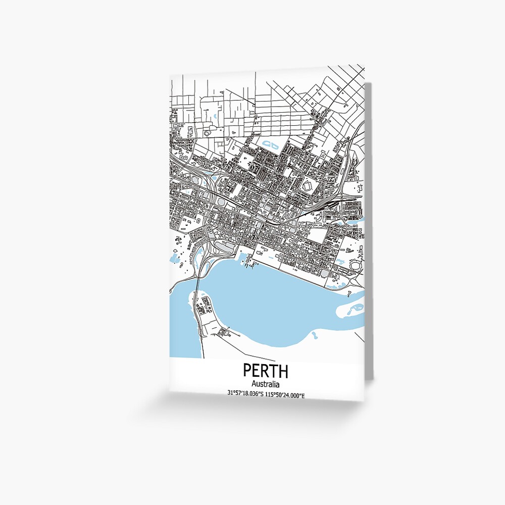 "Perth Capital City Western Australia Map, Australian Minimalist Home