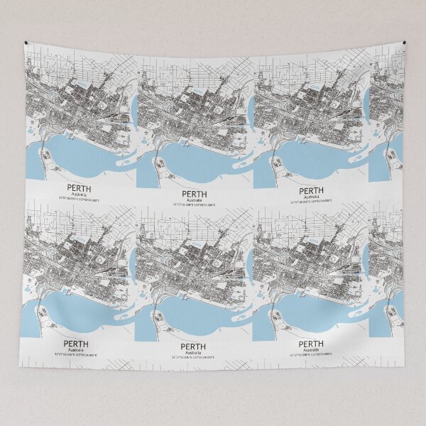 Item preview, Perth Capital City Western Australia Map, Australian Minimalist Home Decor, Perth Boorloo Map designed and sold by SirajDecors.