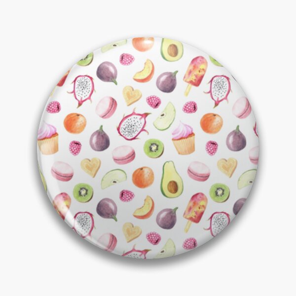 Item preview, Avocado, Macaron, Ice Cream and Fig Watercolor pattern Chiffon Top     designed and sold by Lukassfr1.