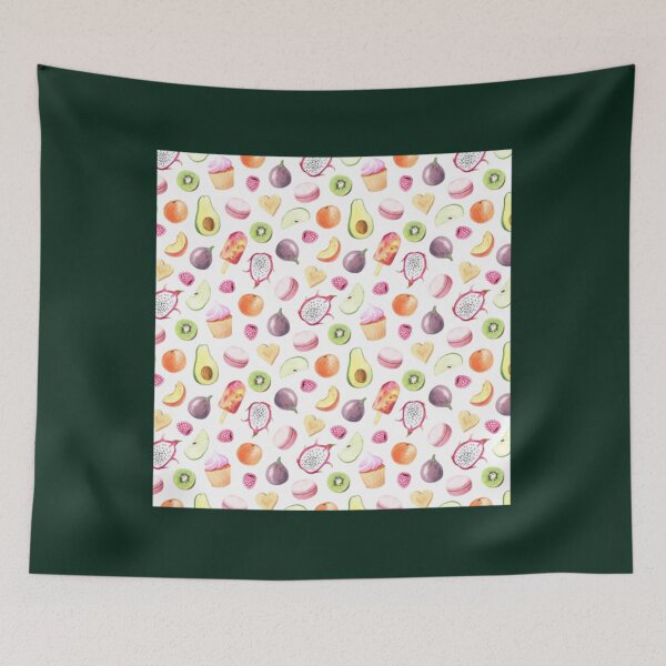 Item preview, Avocado, Macaron, Ice Cream and Fig Watercolor pattern Chiffon Top     designed and sold by Lukassfr1.