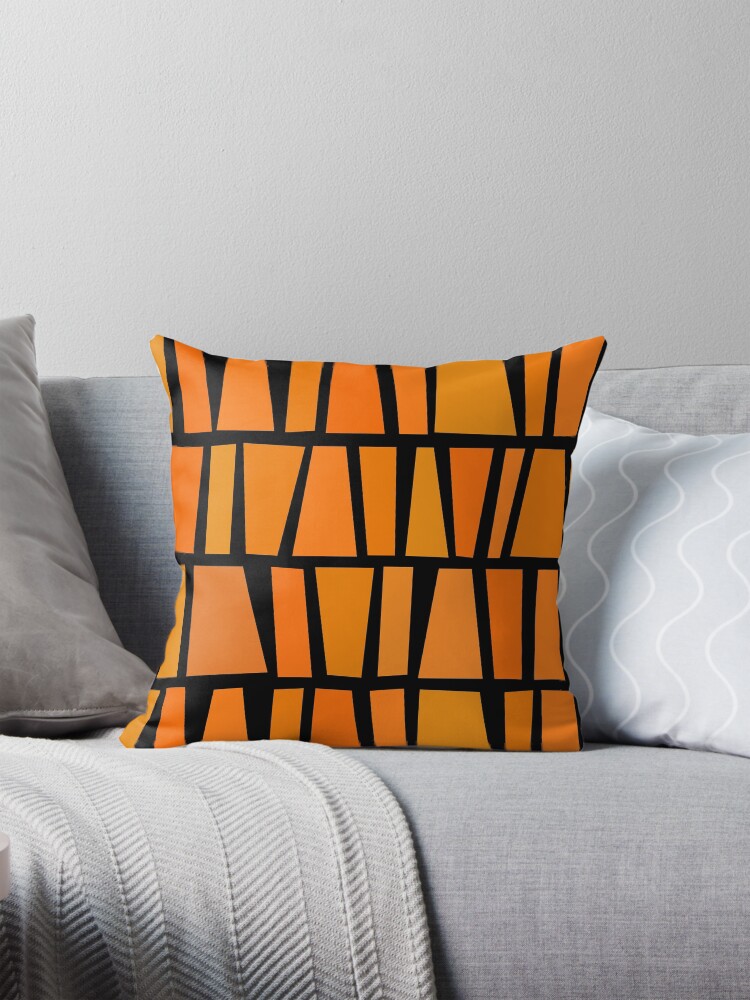 Blue orange cushions best sale