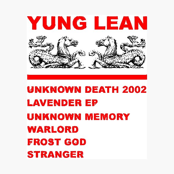 Artikel-Vorschau von Yung Lean Diskographie, designt und verkauft von OmroreNoe.