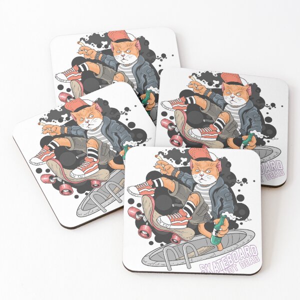 Item preview, Japanese Cat skate boarding, Skater designed and sold by Marvs29.
