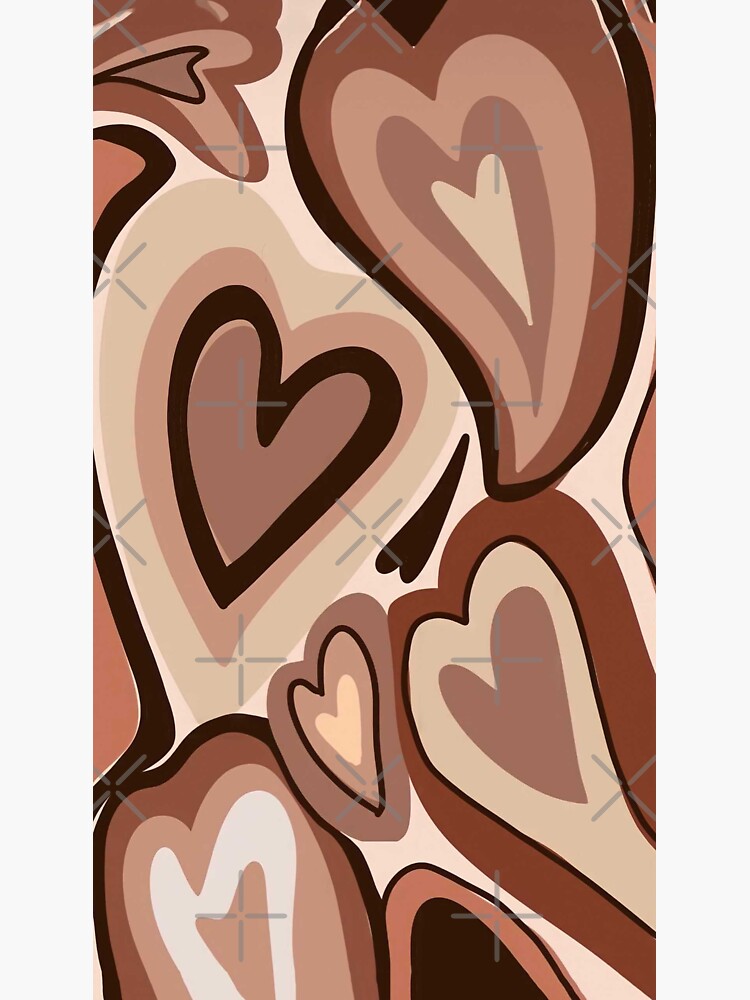 "Brown Hearts" Sticker by csachs Redbubble