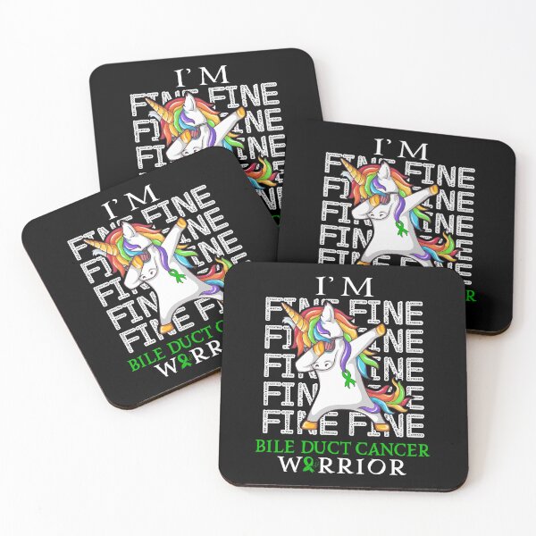 Item preview, Unicorn Bile Duct Cancer Warrior I'm Fine Bile Duct Cancer Awareness designed and sold by Hatjar.