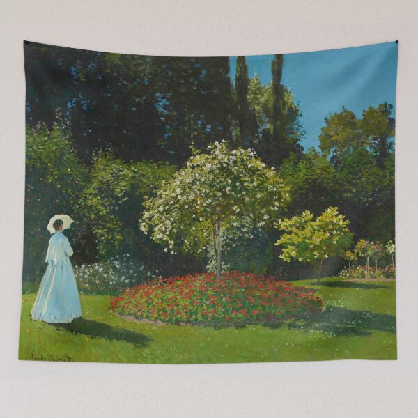 Aperçu de l'œuvre La Dame au jardin de Claude Monet, peinture impressionniste française créée et vendue par Jaydee001.