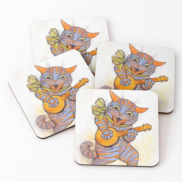 Item preview, HD LOUIS WAIN - Cat With Lute Cats Art  designed and sold by Go Logo Designs.
