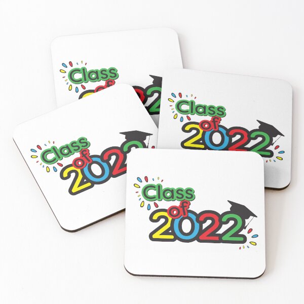 Item preview, Class of 2022 colorful icon, Yellow Blue Red Green text and numbers and academic cap designed and sold by sigdesign.