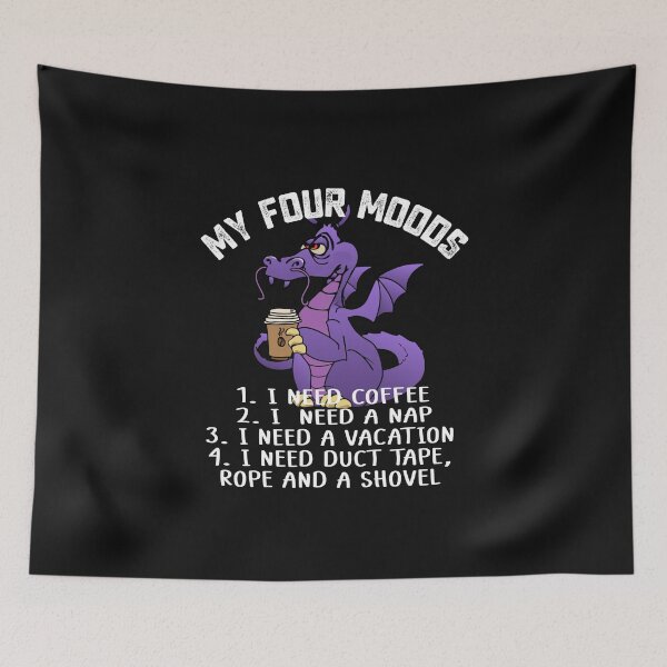 Item preview, My Four Moods I Need Coffee I Need A Nap Funny Coffee Dragon  designed and sold by alenaz.