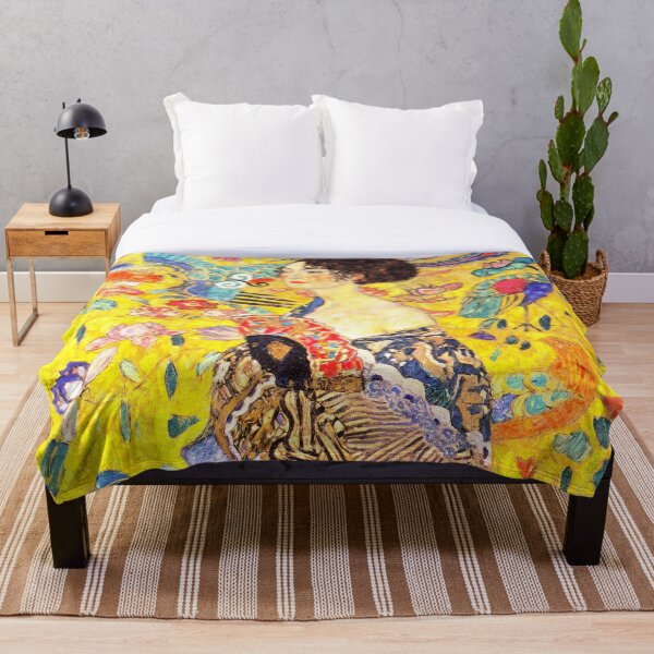 Aperçu de l'œuvre La Dame à l'éventail de Gustav Klimt créée et vendue par SimpleJoyStyle.