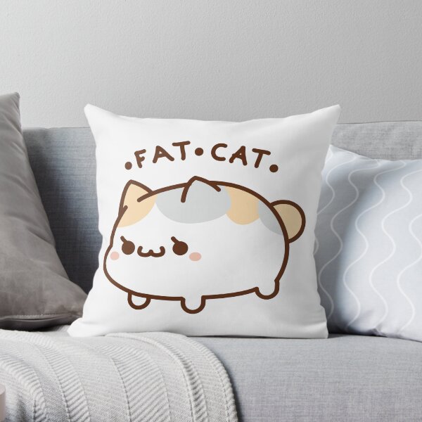 Fat Cat Throw Pillow