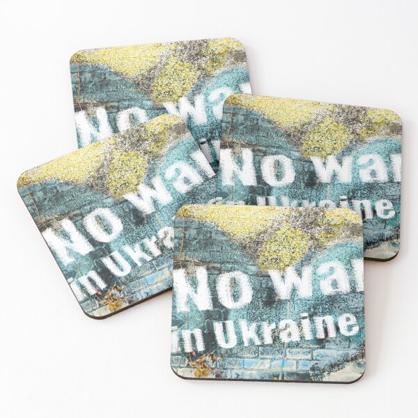 Item preview, No war in Ukraine poster banner yellow blue. Photo brick wall graffiti heart. designed and sold by annaveres.