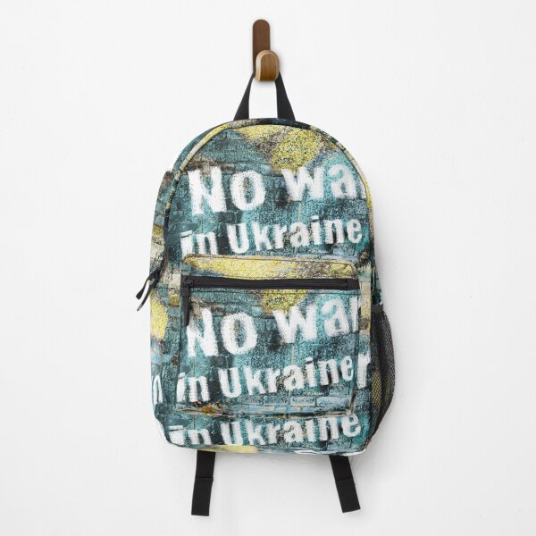 Item preview, No war in Ukraine poster banner yellow blue. Photo brick wall graffiti heart. designed and sold by annaveres.