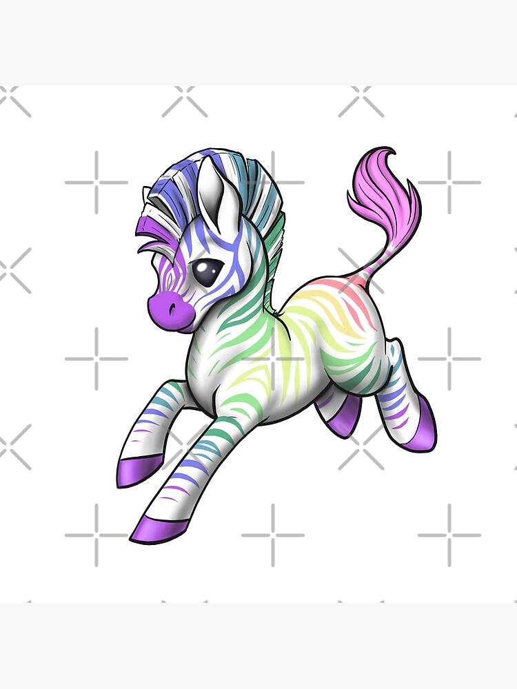 Pastel Rainbow Zebra Art Print for Sale by Dragons and Beasties