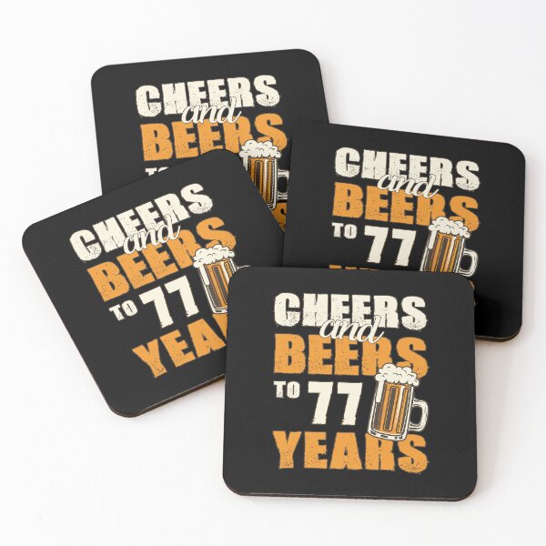Item preview, Cheers and Beers to 77 years, funny birthday gift designed and sold by HeavyStyle.
