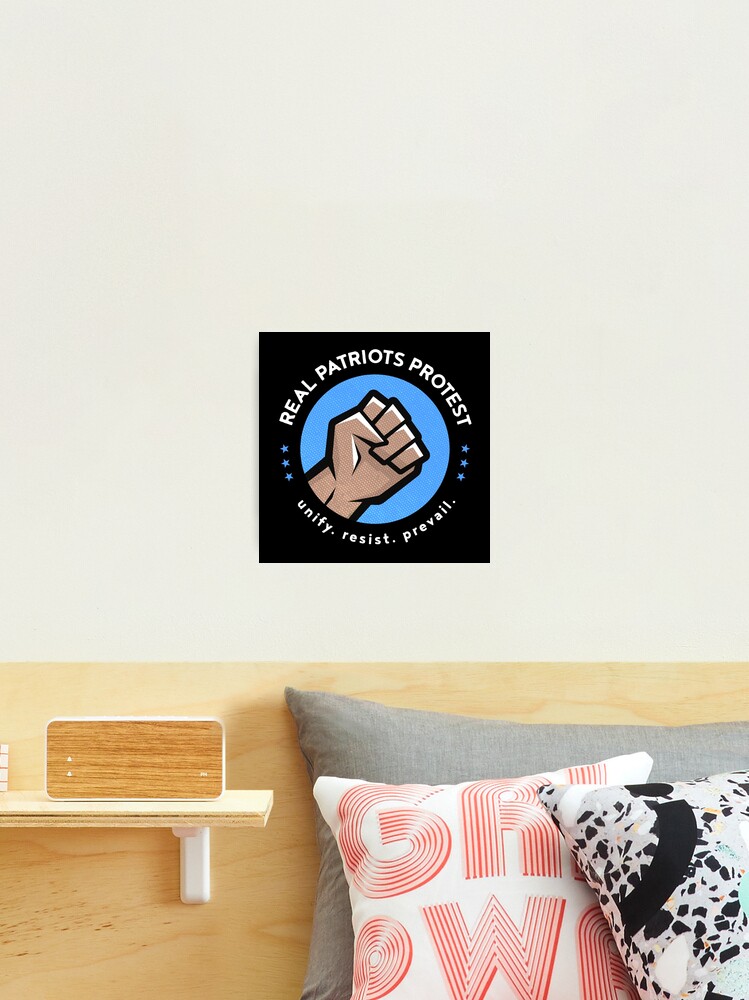 Thumbnail 2 of 3, Photographic Print, Real Patriots Protest - Unify. Resist. Prevail. Dark Variant designed and sold by realpatriots.