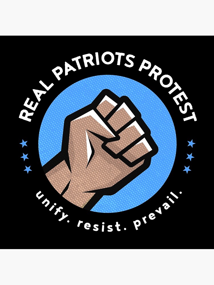 Thumbnail 3 of 3, Photographic Print, Real Patriots Protest - Unify. Resist. Prevail. Dark Variant designed and sold by realpatriots.
