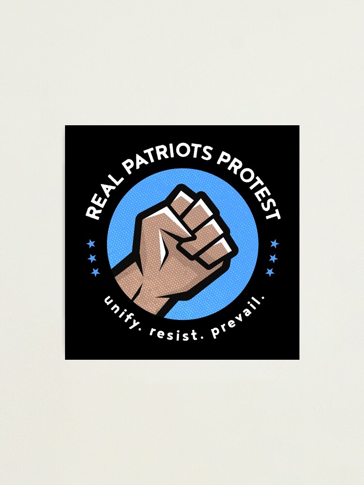 Thumbnail 1 of 3, Photographic Print, Real Patriots Protest - Unify. Resist. Prevail. Dark Variant designed and sold by realpatriots.