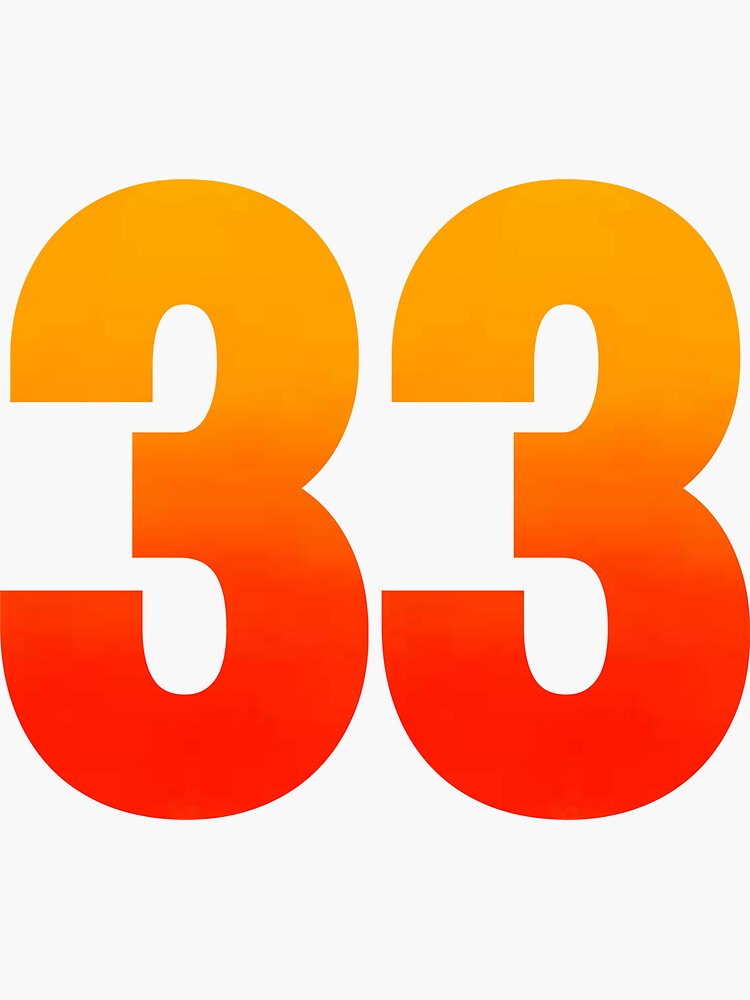 "General Sport Number 33 Thirtythree" Sticker for Sale by agraenitapai