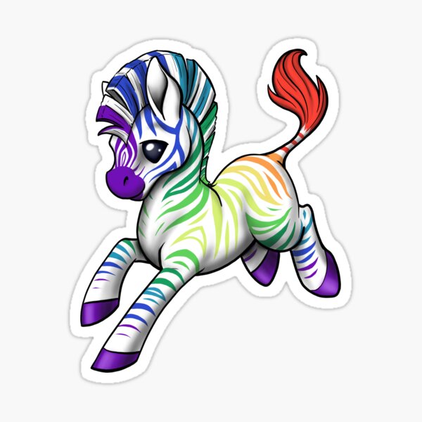 Item preview, Rainbow zebra designed and sold by Dragons and Beasties.