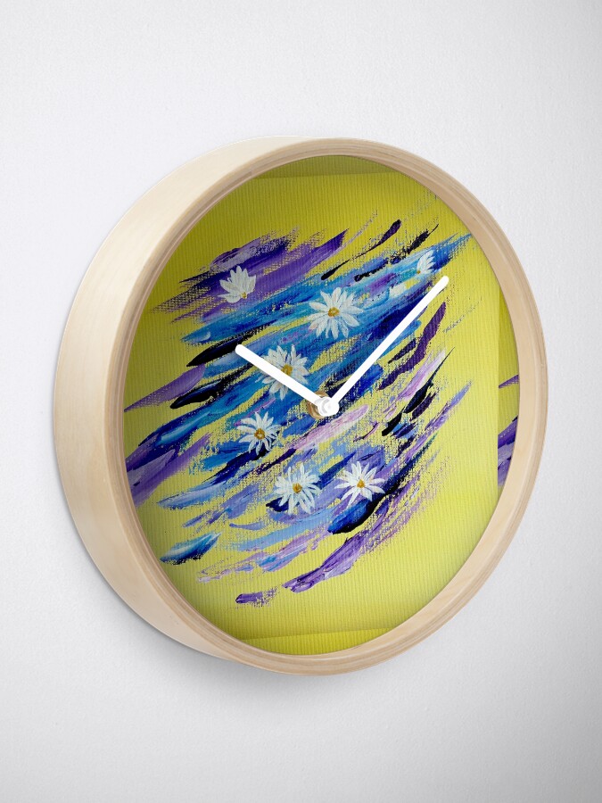 Alternate view of White daisies Clock