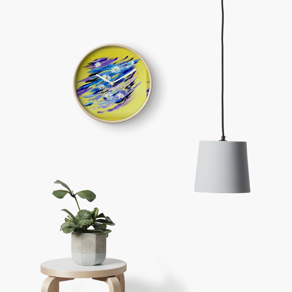 White daisies Clock