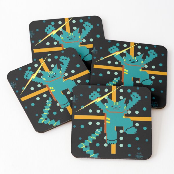 Item preview, Cat Lightning Retro Gaming Dark Teal designed and sold by HCreatives.