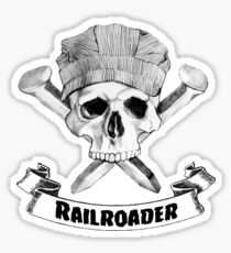 Railroader Skull and Spikes Crossbones Sticker