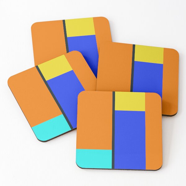 Item preview, blue orange and yellow abstract minimalist art  designed and sold by pauloneill-art.