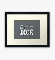 DM vs Dice White Framed Print
