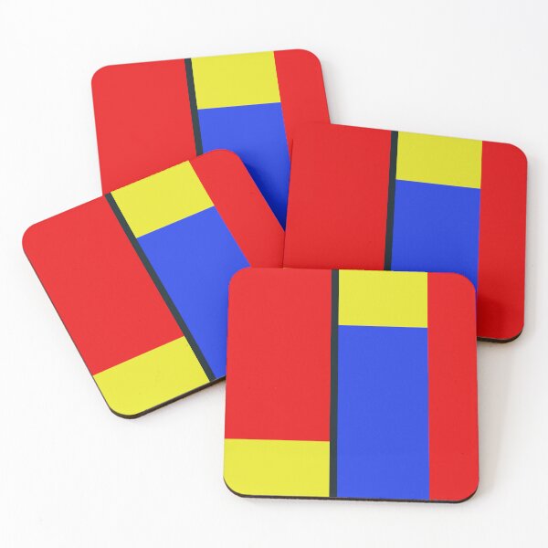 Item preview, red blue and yellow retro minimalist geometrical art designed and sold by pauloneill-art.