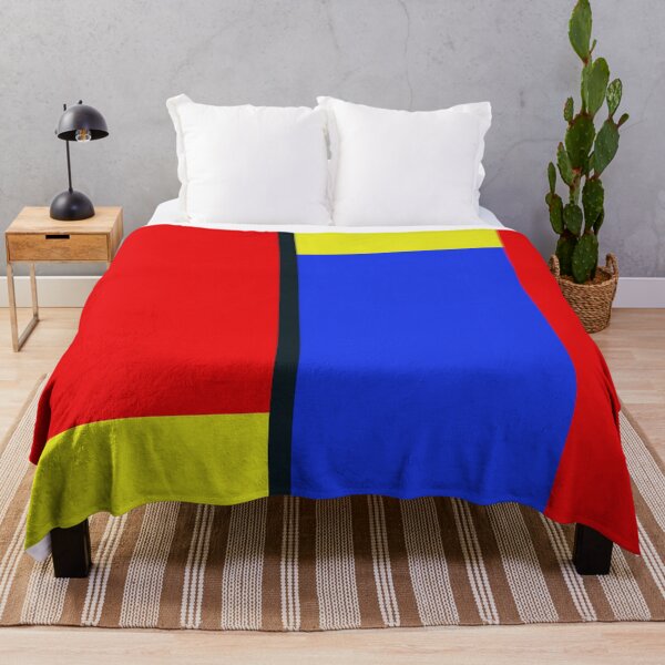 Item preview, red blue and yellow retro minimalist geometrical art designed and sold by pauloneill-art.
