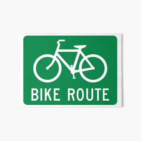 Bike Route Sign Art Board Print