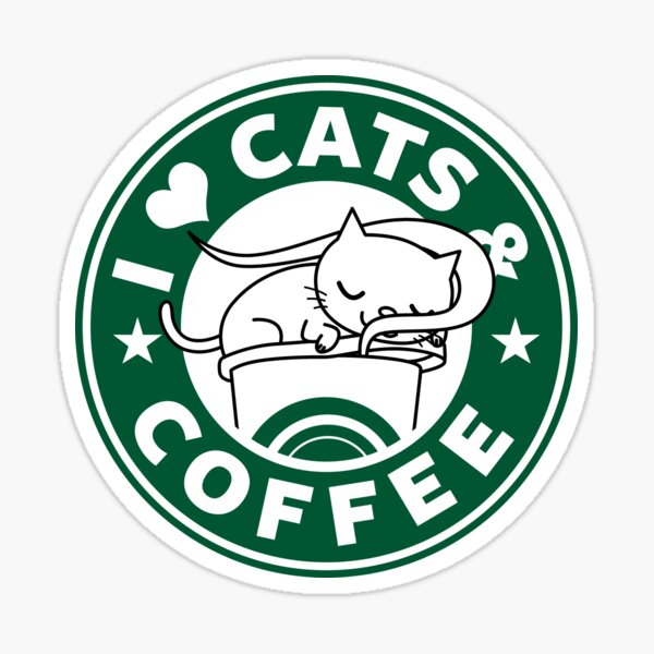 Cats & Coffee Sticker Cats and Coffee Sticker Cat Sticker