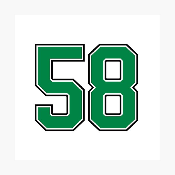 Item preview, 58 number, green lucky sports fifty eight designed and sold by ArtIsParty.