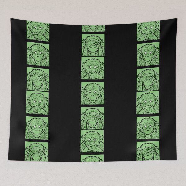 Item preview, three green wise monkeys  designed and sold by Kristen9132901.