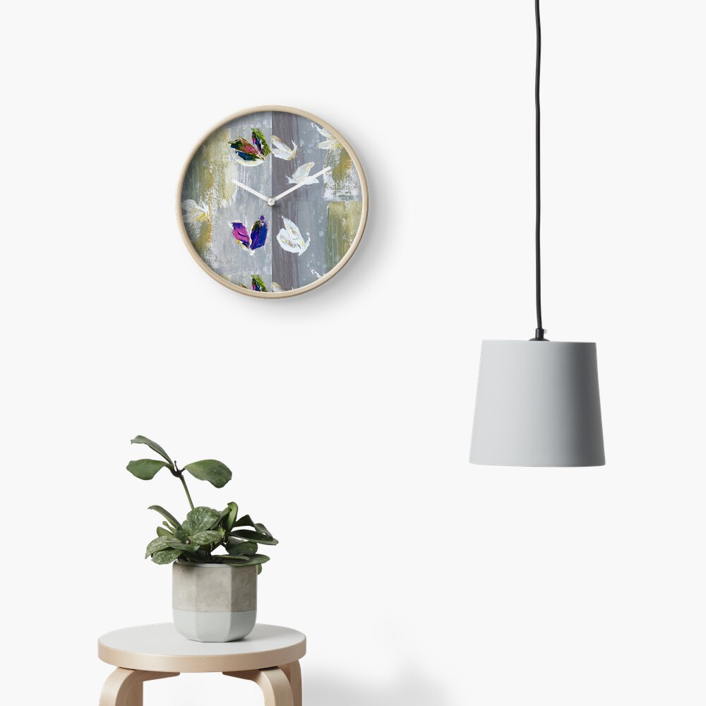 Beautiful butterflies.Impressionism Clock