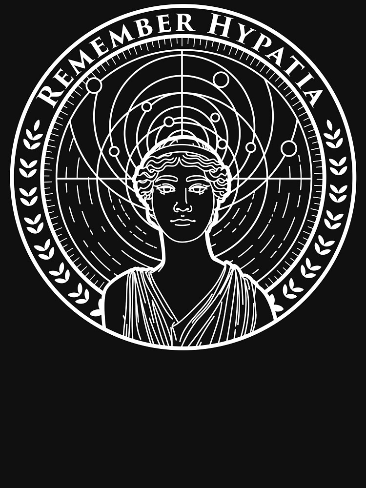 Thumbnail 7 of 7, Classic T-Shirt, Remember Hypatia - White on Dark designed and sold by doriangreyscale.