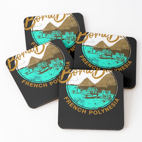 Item preview, Bora Bora Over Water Bungalow French Polynesia Retro Travel  designed and sold by zarahalven.