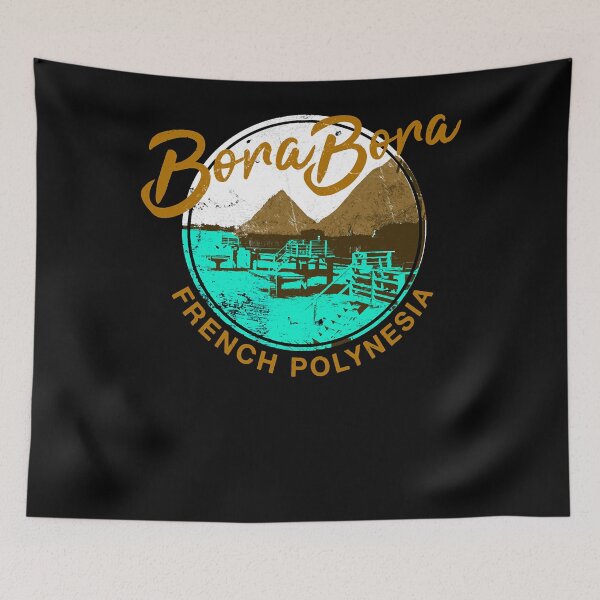 Item preview, Bora Bora Over Water Bungalow French Polynesia Retro Travel  designed and sold by zarahalven.