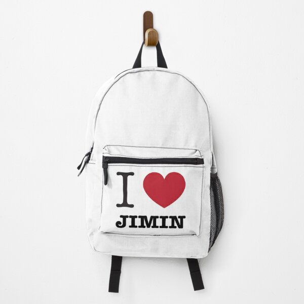 I love BTS Park Jimin typography white | Backpack
