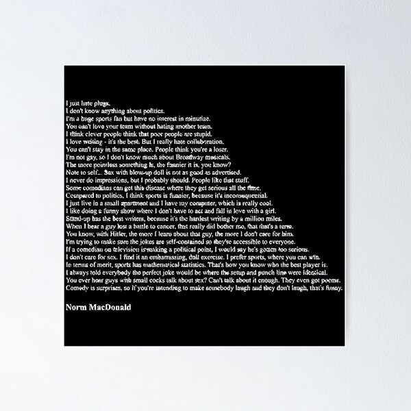Vista previa del artículo con la obra «Frases de Norm MacDonald», diseñado y vendido por ZaneHowarde.