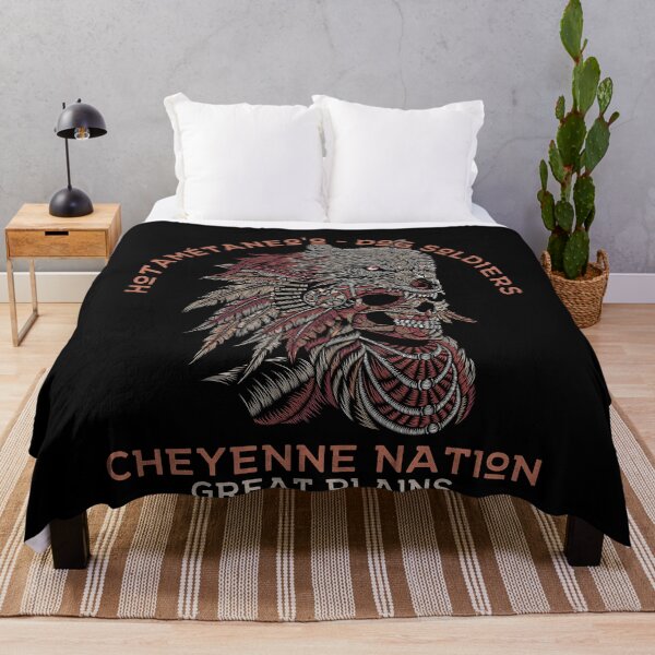 Item preview, Dog Soldiers, Cheyenne Nation, Skull and Wolf Headdress, Native American designed and sold by Proverbial Wisdom Design.