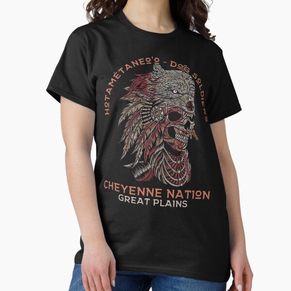 Item preview, Dog Soldiers, Cheyenne Nation, Skull and Wolf Headdress, Native American designed and sold by Proverbial Wisdom Design.