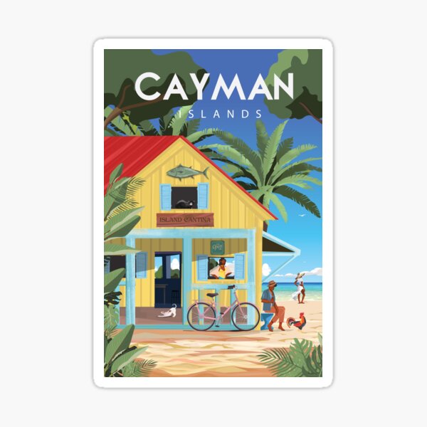 Vista previa del artículo con la obra «Cartel de viaje de las Islas Caimán.», diseñado y vendido por Arctic frame studio.